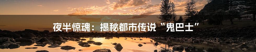 夜半惊魂:揭秘都市传说“鬼巴士”