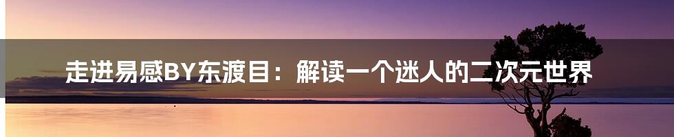 走进易感BY东渡目:解读一个迷人的二次元世界