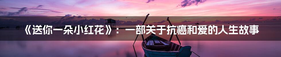 《送你一朵小红花》:一部关于抗癌和爱的人生故事