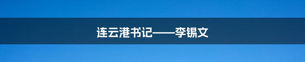 连云港书记——李锡文