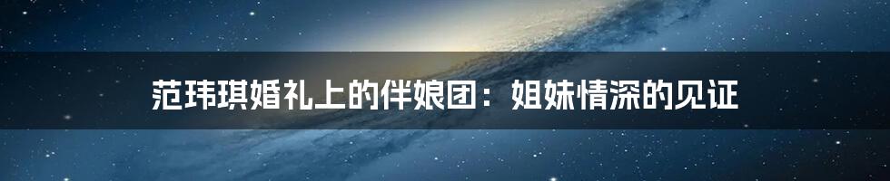 范玮琪婚礼上的伴娘团:姐妹情深的见证