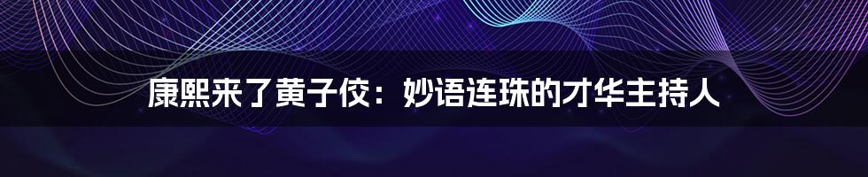 康熙来了黄子佼:妙语连珠的才华主持人