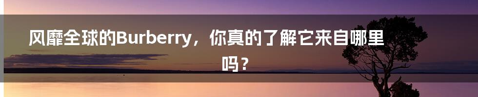 风靡全球的Burberry,你真的了解它来自哪里吗?