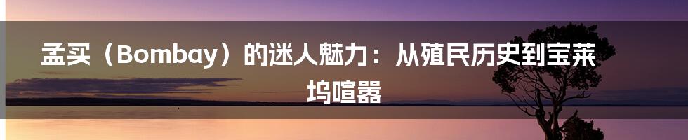孟买(Bombay)的迷人魅力:从殖民历史到宝莱坞喧嚣