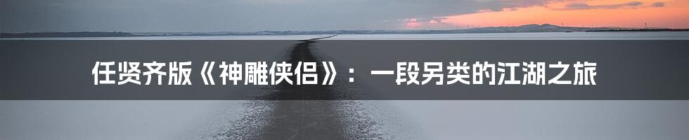 任贤齐版《神雕侠侣》:一段另类的江湖之旅
