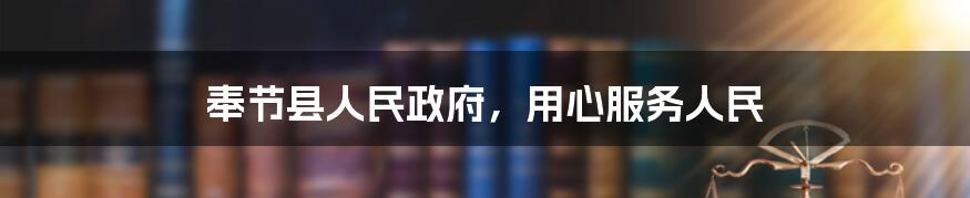 奉节县人民政府,用心服务人民