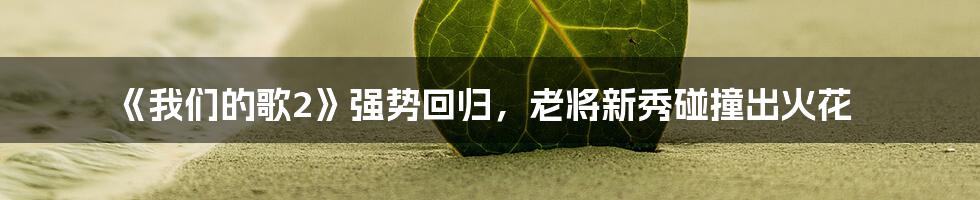 《我们的歌2》强势回归,老将新秀碰撞出火花