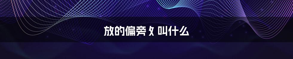 放的偏旁攵叫什么