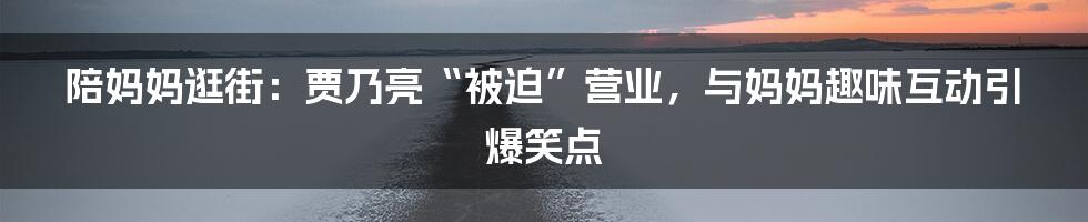 陪妈妈逛街:贾乃亮“被迫”营业,与妈妈趣味互动引爆笑点