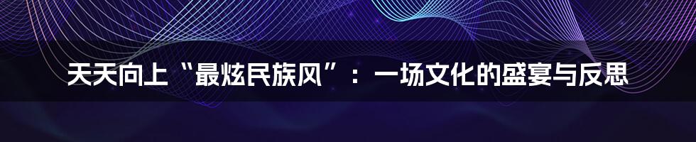 天天向上“最炫民族风”:一场文化的盛宴与反思
