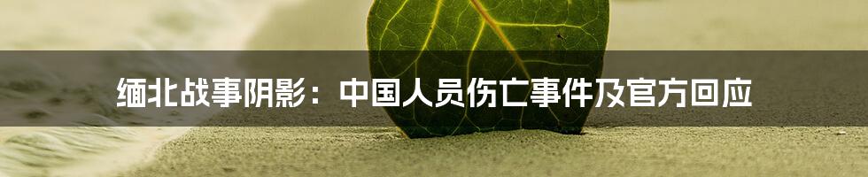 缅北战事阴影:中国人员伤亡事件及官方回应