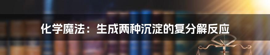 化学魔法:生成两种沉淀的复分解反应