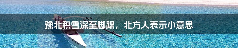 豫北积雪深至脚踝,北方人表示小意思