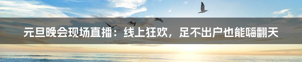 元旦晚会现场直播:线上狂欢,足不出户也能嗨翻天
