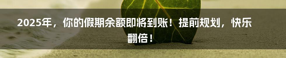2025年，你的假期余额即将到账！提前规划，快乐翻倍！