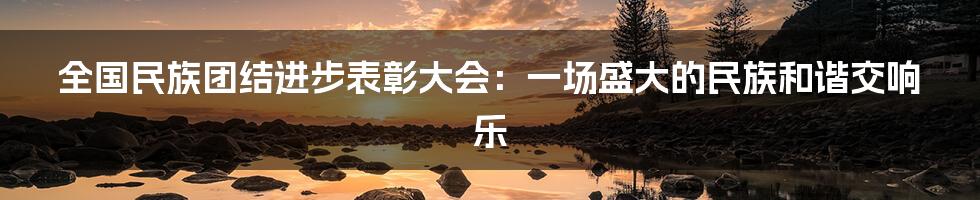 全国民族团结进步表彰大会:一场盛大的民族和谐交响乐