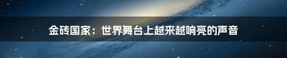 金砖国家:世界舞台上越来越响亮的声音