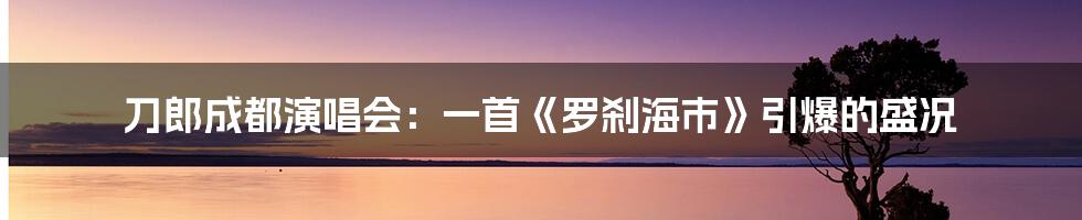 刀郎成都演唱会:一首《罗刹海市》引爆的盛况