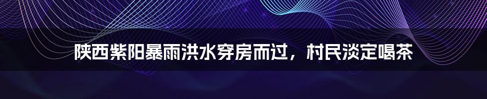 陕西紫阳暴雨洪水穿房而过,村民淡定喝茶