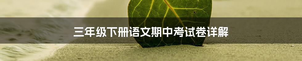 三年级下册语文期中考试卷详解