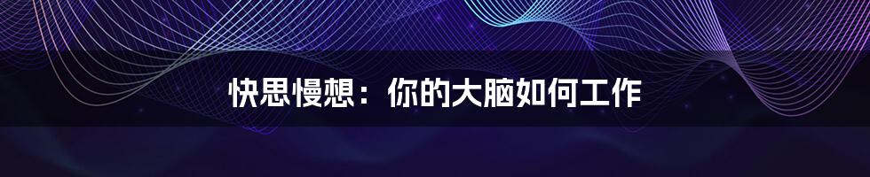 快思慢想:你的大脑如何工作