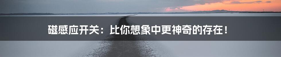 磁感应开关:比你想象中更神奇的存在!