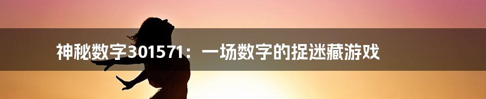 神秘数字301571:一场数字的捉迷藏游戏