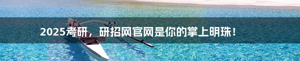 2025考研,研招网官网是你的掌上明珠!