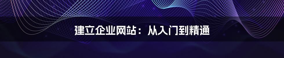 建立企业网站:从入门到精通