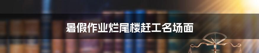 暑假作业烂尾楼赶工名场面