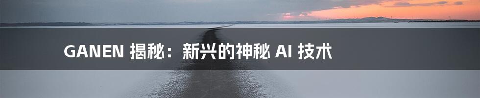 GANEN 揭秘:新兴的神秘 AI 技术