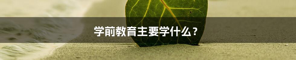学前教育主要学什么?