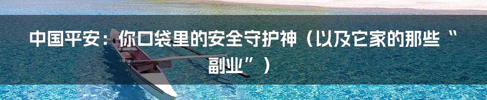 中国平安:你口袋里的安全守护神(以及它家的那些“副业”)