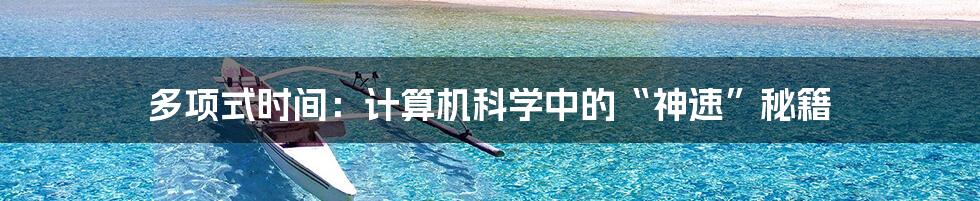 多项式时间:计算机科学中的“神速”秘籍