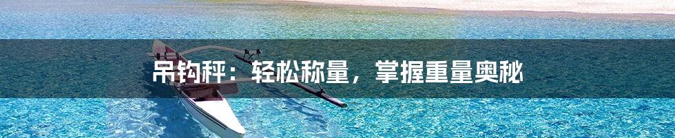 吊钩秤:轻松称量,掌握重量奥秘