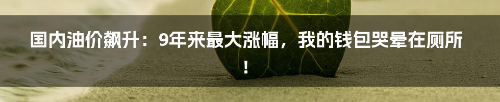国内油价飙升:9年来最大涨幅,我的钱包哭晕在厕所!