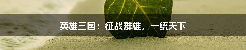 英雄三国:征战群雄,一统天下