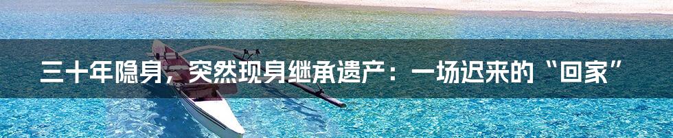 三十年隐身,突然现身继承遗产:一场迟来的“回家”