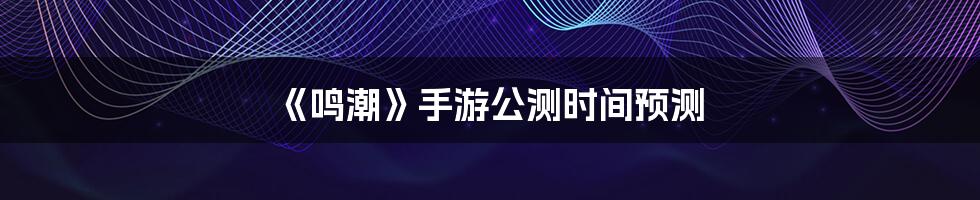 《鸣潮》手游公测时间预测