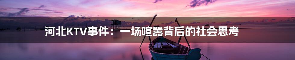 河北KTV事件:一场喧嚣背后的社会思考