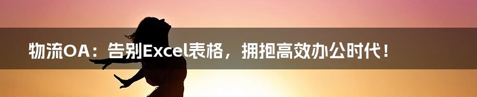 物流OA:告别Excel表格,拥抱高效办公时代!