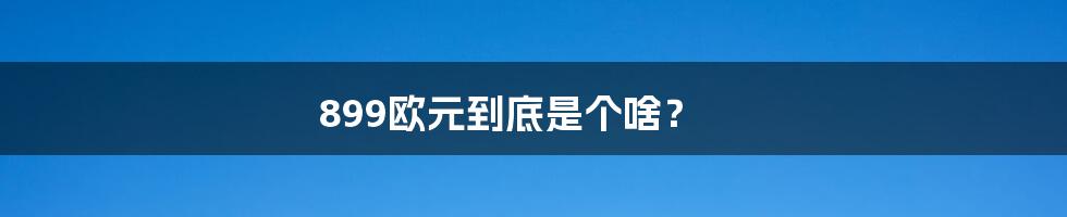 899欧元到底是个啥?