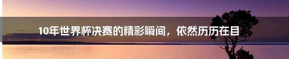 10年世界杯决赛的精彩瞬间，依然历历在目
