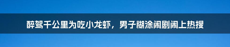 醉驾千公里为吃小龙虾,男子糊涂闹剧闹上热搜