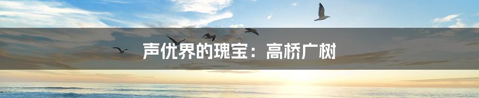 声优界的瑰宝:高桥广树