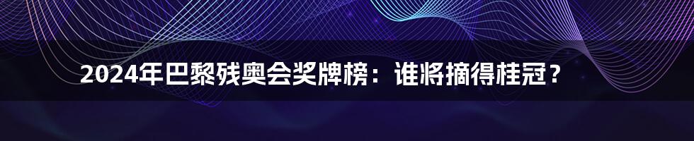 2024年巴黎残奥会奖牌榜:谁将摘得桂冠?