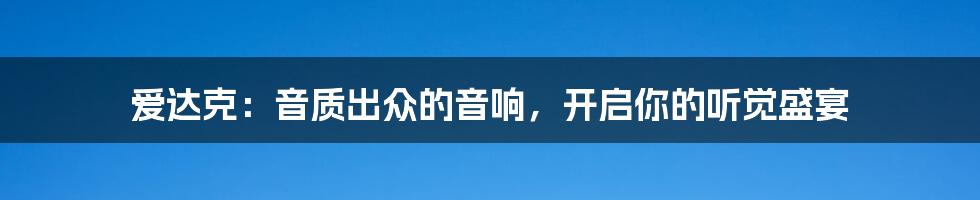 爱达克：音质出众的音响，开启你的听觉盛宴