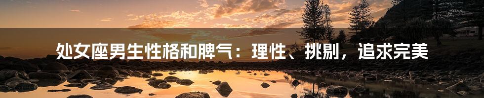 处女座男生性格和脾气:理性、挑剔,追求完美