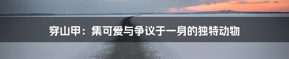 穿山甲:集可爱与争议于一身的独特动物