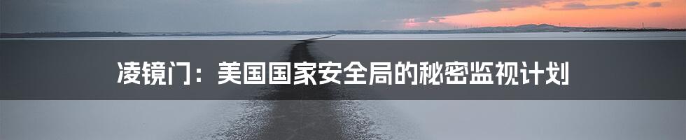 凌镜门:美国国家安全局的秘密监视计划